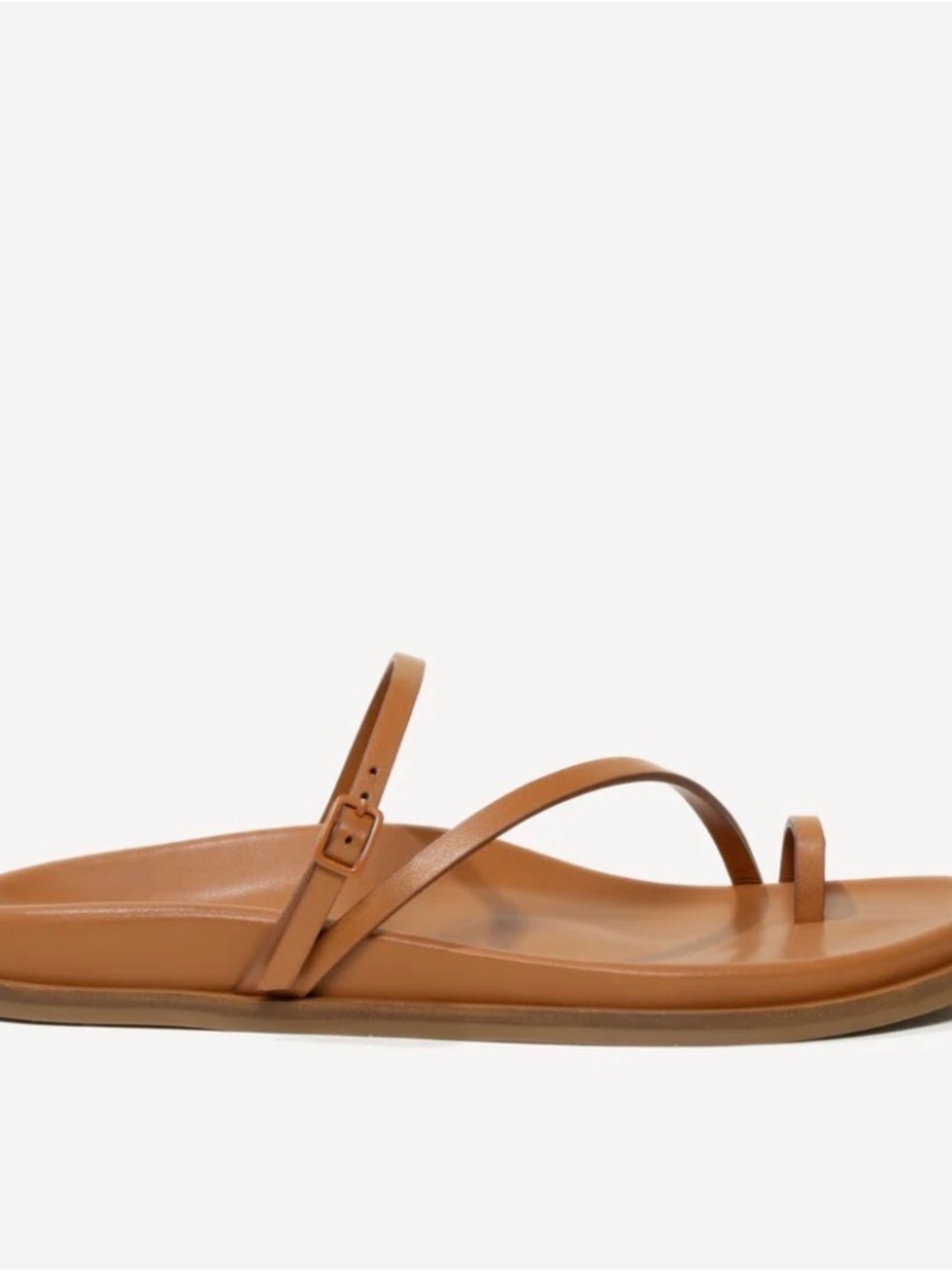 NWT M GEMI Classic Tan Toe-Loop Leather Sandal with Adjustable Strap